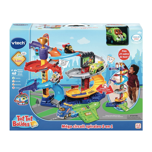 [3417765350054] VTECH Tut Bolides mega circuit spirales 2 en 1 + titouan, fou du volant le jouet