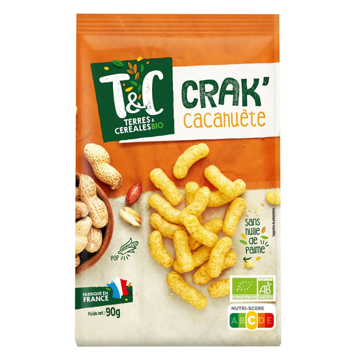 [3421557922640] TERRES ET CEREALES Galletas sopladas Crak de cacahuete bio 90 g