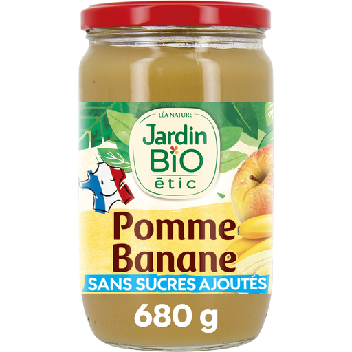 [3456300012576] JARDIN BIO Organic Apple and Banana Fruit Puree 680 g