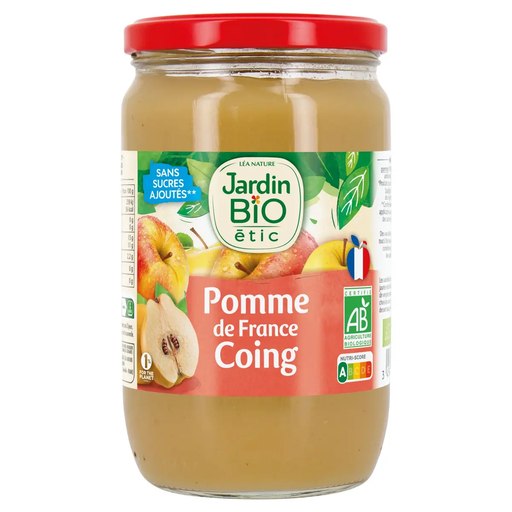 [3456300012583] JARDIN BIO ETIC Organic Apple and Quince Puree 680 g