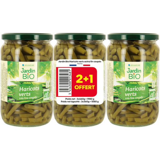[3456300013481] JARDIN BIO ETIC Extra Fine Cut Green Beans 3 x 660 g