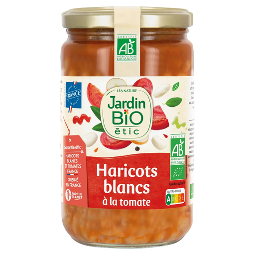 [3456300015720] JARDIN BIO ETIC Haricots blancs à la tomate 680 g
