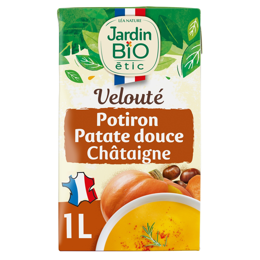 [3456300016475] JARDIN BIO Sopa aveludada de abóbora batata-doce e castanha 1 L