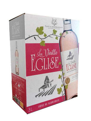 [3468000013173] LA VIEILLE EGLISE Côtes du Marmandais AOP Rosé Bag in Box 3 L