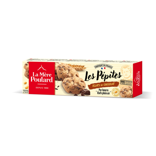 [3472860409090] LA MERE POULARD Biscuits Les Pépites aux éclats de chocolat 120 g