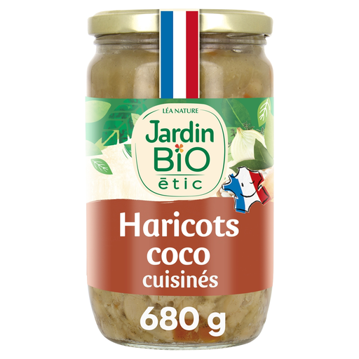 [3478829000636] JARDIN BIO ETIC Haricots coco cuisinés BIO, bocal 680g