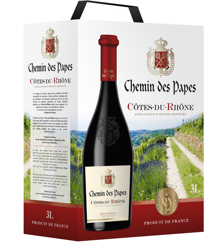 [3500610033698] CHEMIN DES PAPES Côtes du Rhône AOP Tinto Bag in Box 3 L