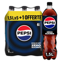 PEPSI Carbonated soft drink with plant extracts sugar-free 6 x 1.5 L