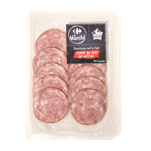 [3523680441187] CARREFOUR Smoked garlic cooked sausage 85 g