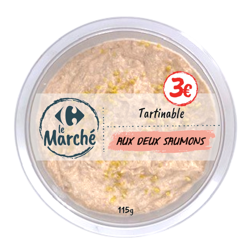 [3523680529526] CARREFOUR Two Salmon Spread 115 g