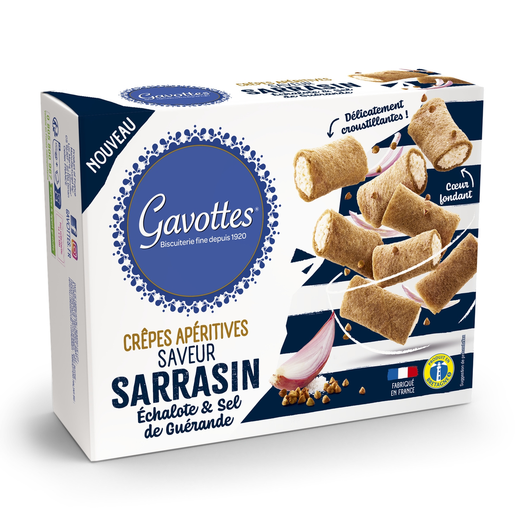 LES GAVOTTES Crepes aperitivo trigo sarraceno chalota y sal de Guérande 80 g