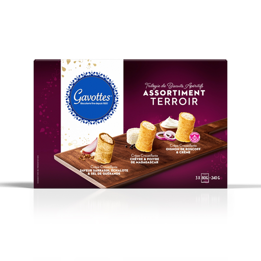 [3535800013990] LES GAVOTTES Coffret Aperitivo Sortido Terroir 3 x 80 g