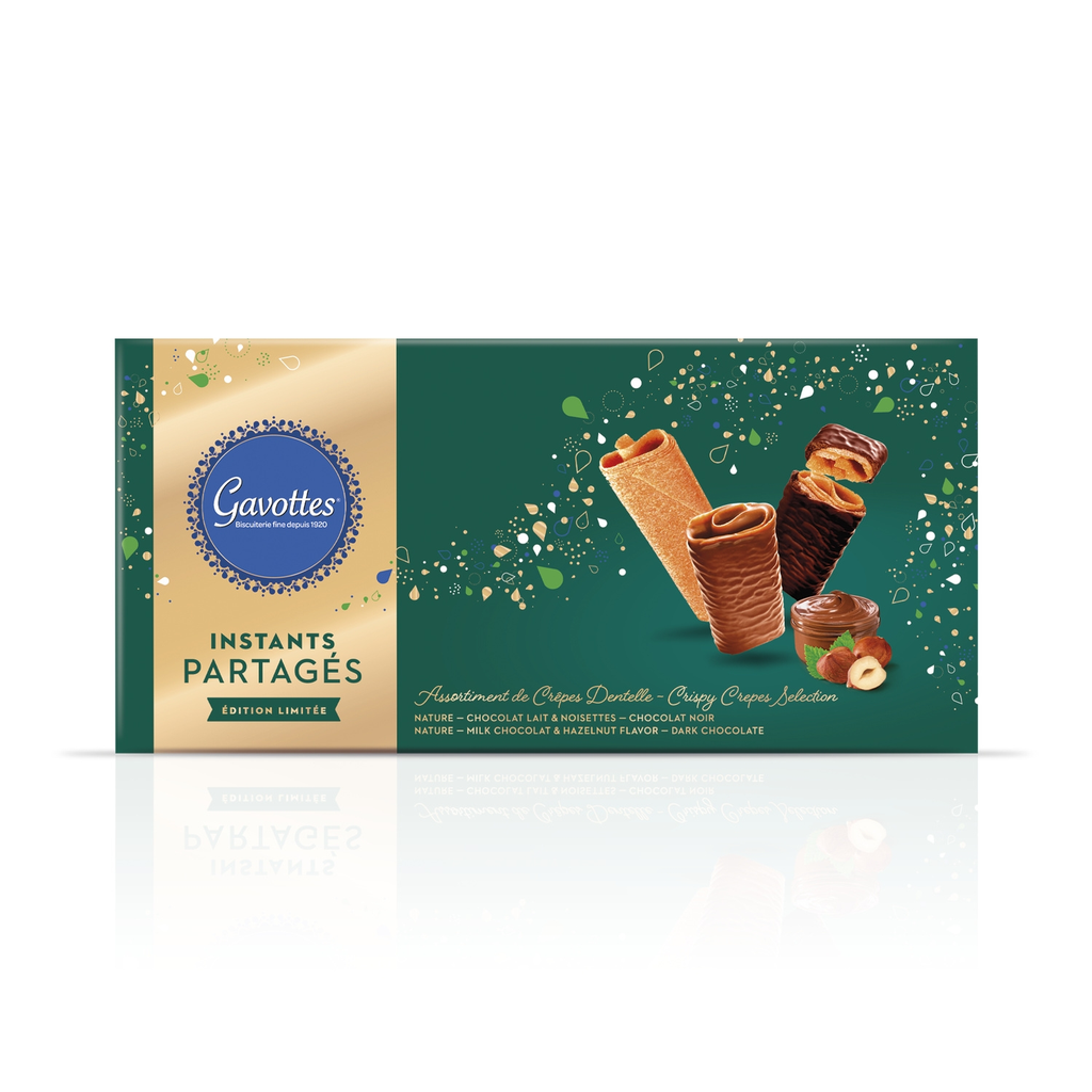 GAVOTTES Assortiment de crêpes dentelle au beurre au chocolat noir et chocolat au lait noisette 242 g