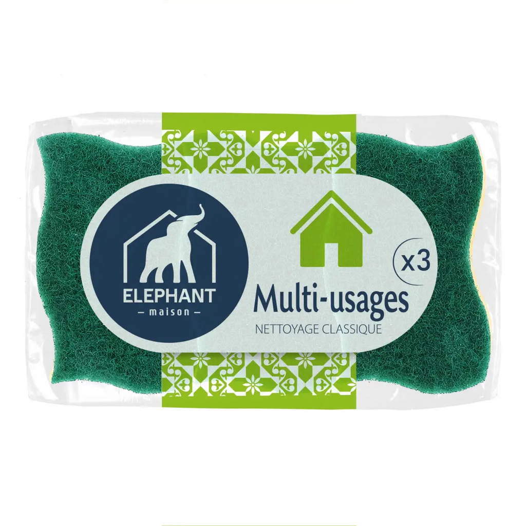 ELEPHANT Esponjas abrasivas multiusos x3