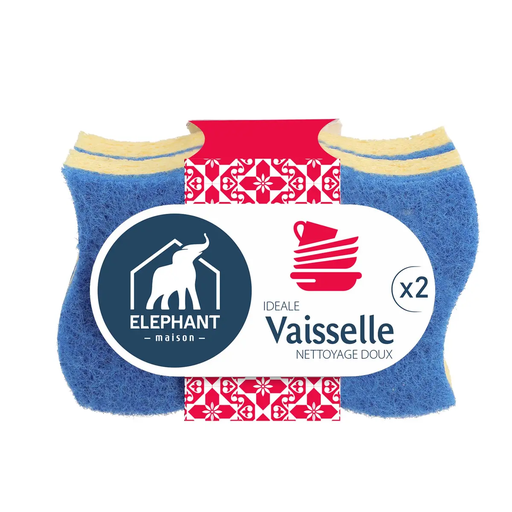 [3543534440029] ELEPHANT Esponjas limpieza suave para vajilla 2 esponjas