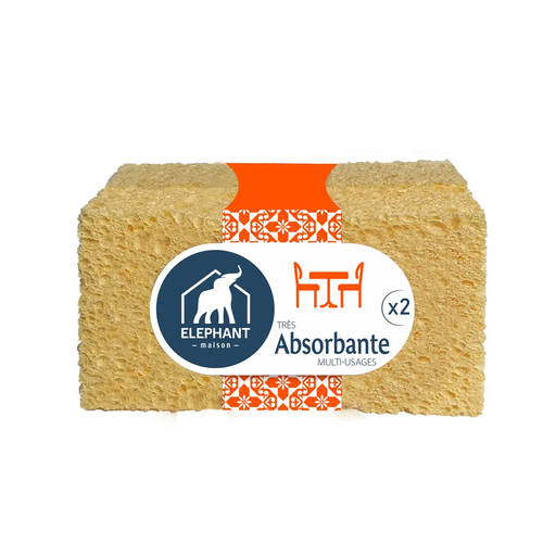 [3543534440074] ELEPHANT Eponges absorbantes Multi-Usages 2