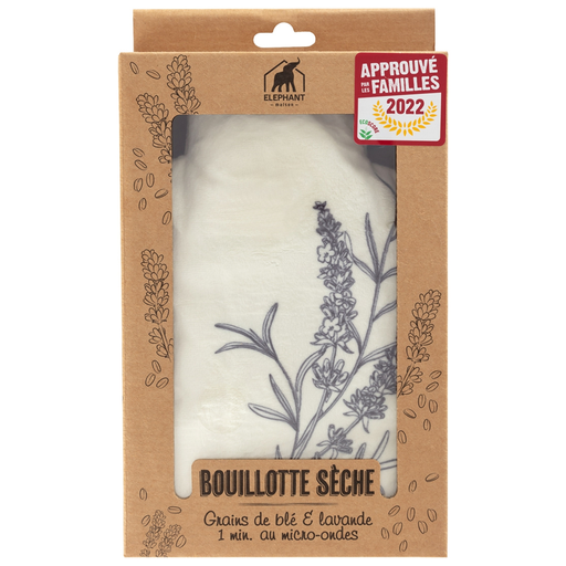 [3543534492851] ELEPHANT Wheat Grain and Lavender Hot Water Bottle