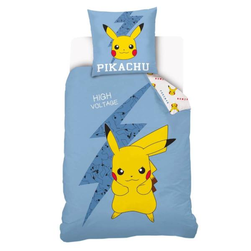 [3553560687282] POKÉMON Pikachu Duvet Cover, Blue/Yellow, 140x200cm