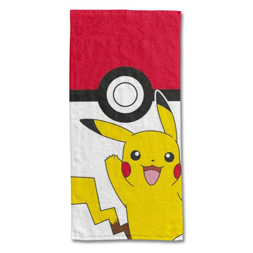[3553560896905] POKÉMON Pokéball Pikachu Beach or Bath Towel, Red, 70x140cm