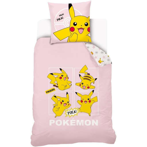 [3553561049232] POKÉMON Kids Cotton Bedding Set Pikachu Pink 140x200cm