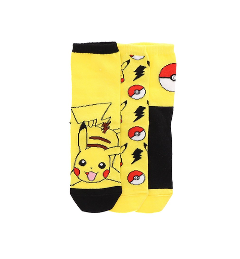 [3553561074524] POKÉMON Chaussettes mi-hautes garçon Pikachu NINTENDO Jaune/Noir Coton