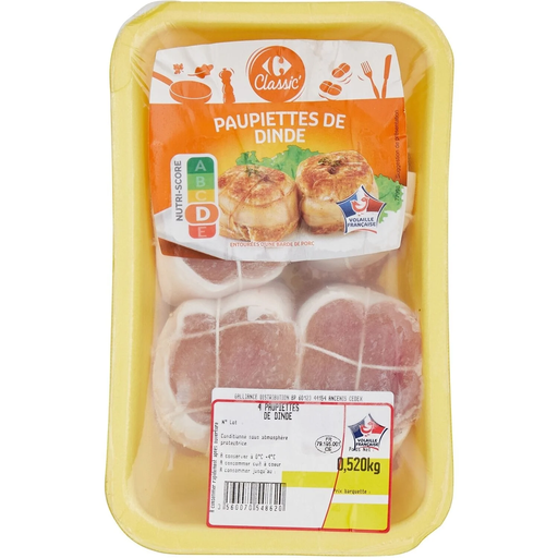 [3560070548620] CARREFOUR CLASSIC Turkey Paupiettes 520 g