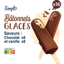 SIMPL Helados en Palo Vainilla y Chocolate 16 x 33,5 g