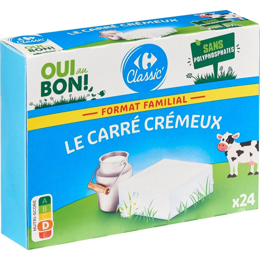 CARREFOUR CLASSIC Processed White Cheese Enriched with Vitamins B12 and B2 432 g