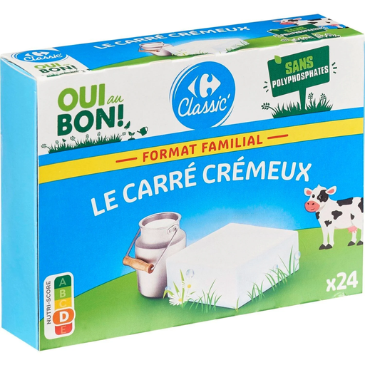 [3560070799183] CARREFOUR CLASSIC Processed White Cheese Enriched with Vitamins B12 and B2 432 g