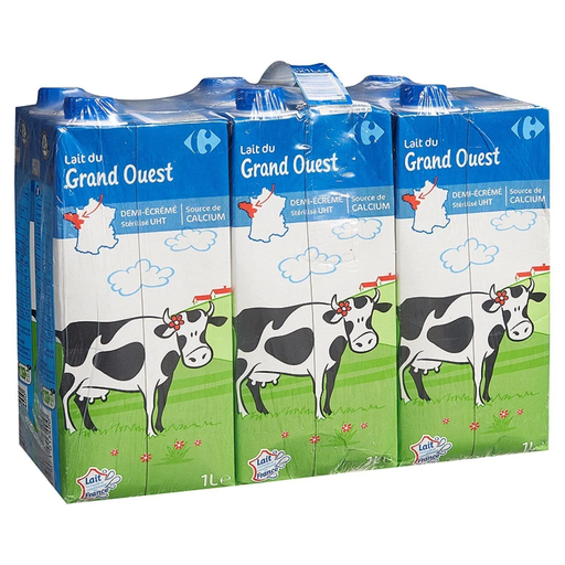 [3560071013424] CARREFOUR CLASSIC Semi-Skimmed Milk Grand Ouest 6 bricks of 1 L