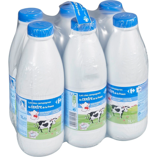 [3560071013479] CARREFOUR CLASSIC Semi-Skimmed UHT Sterilized Milk Calcium Centre Val de Loire 6x1L
