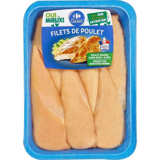 [3560071125639] CARREFOUR CLASSIC Yellow Chicken Fillets 1 kg