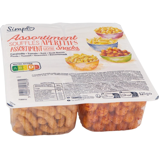 [3560071180775] SIMPL Biscuits apéritifs assortiment 4 variétés 125 g