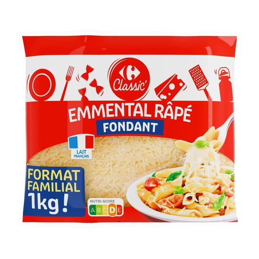 [3560071245986] CARREFOUR CLASSIC French Emmental Shredded Cheese 1 kg