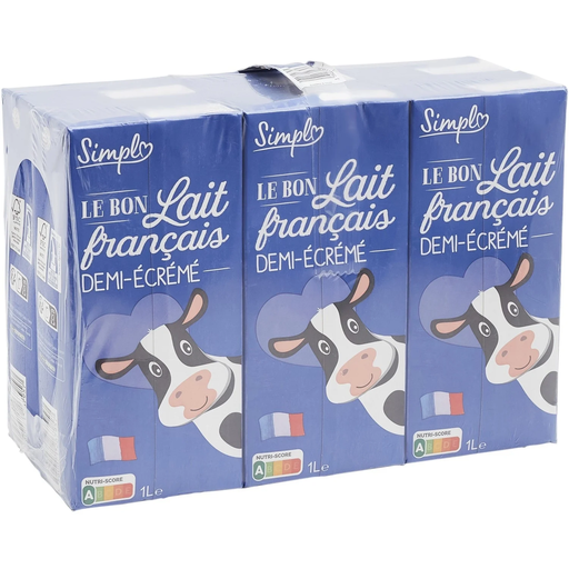 [3560071268190] SIMPL Semi-Skimmed Milk 6 bricks of 1 L