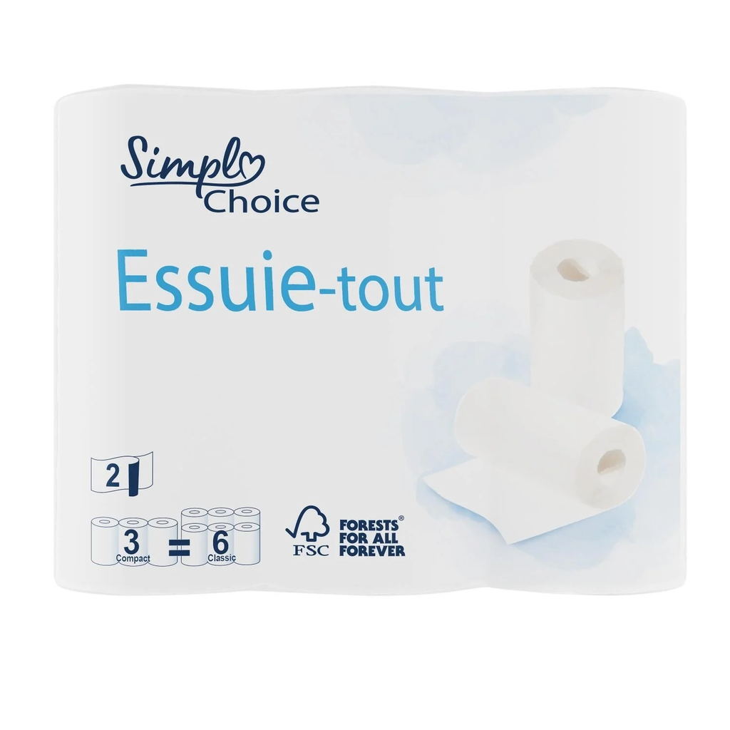 SIMPL Papel de Cocina Blanco 3 rollos