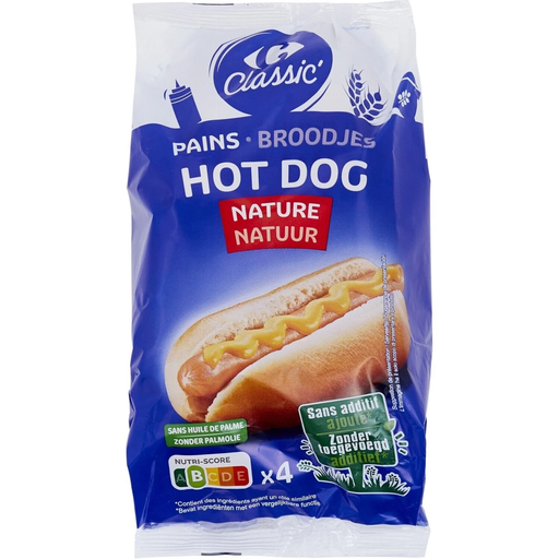 [3560071269692] CARREFOUR CLASSIC Pains spéciaux Hot Dog nature 250 g