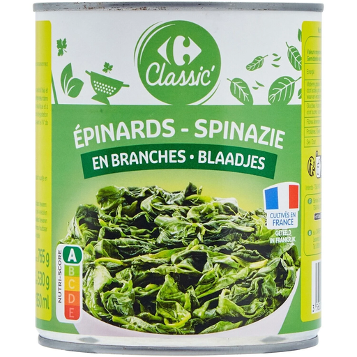 [3560071376147] CARREFOUR CLASSIC Épinards en branches 530 g