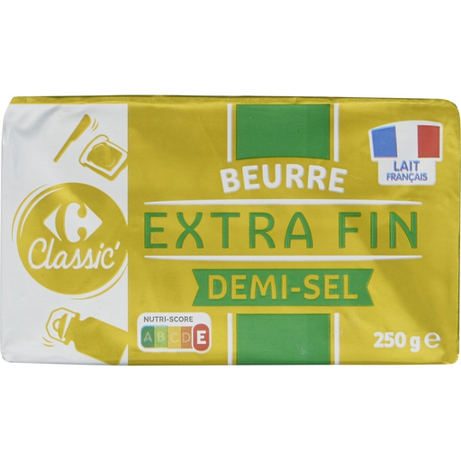 [3560071417956] CARREFOUR CLASSIC Extra-fine semi-salted butter 250 g