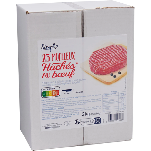 [3560071423087] SIMPL Soft Beef Patties 2 kg