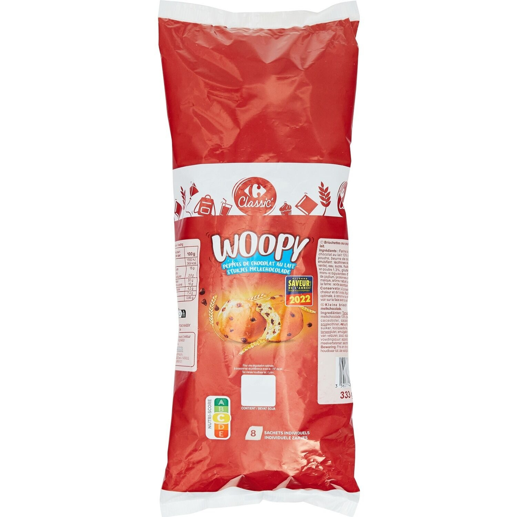 CARREFOUR CLASSIC Brioches pépites chocolat au lait 333 g