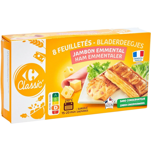 [3560071427801] CARREFOUR CLASSIC Friand feuilletés jambon emmental 520 g