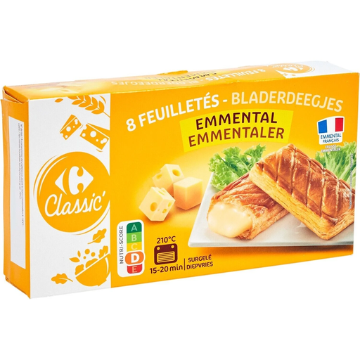 [3560071427832] CARREFOUR CLASSIC Hojaldres de emmental 520 g