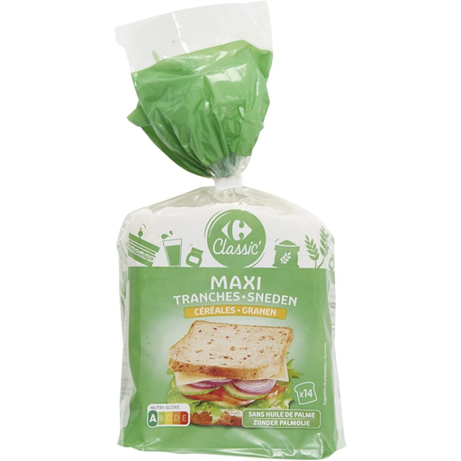 [3560071429522] CARREFOUR CLASSIC Pan de molde cereales maxi rebanadas 550 g