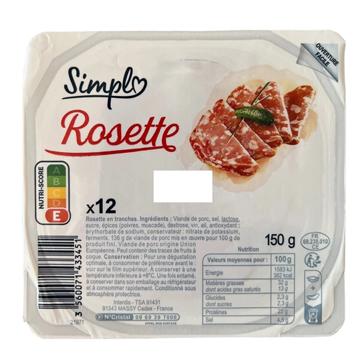[3560071433451] SIMPL Sliced Rosette 150 g