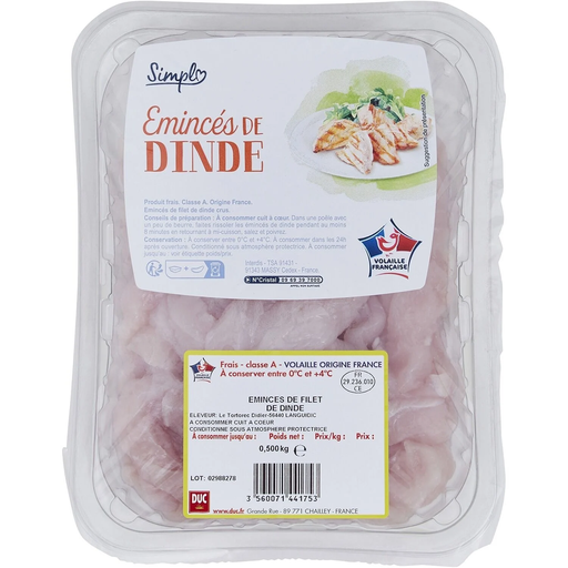 [3560071441753] SIMPL Turkey Strips Petit Prix 500g