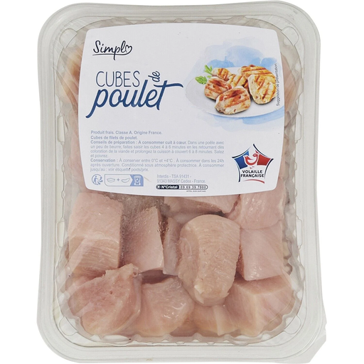 [3560071448844] SIMPL White Chicken Pieces in Cubes 500 g