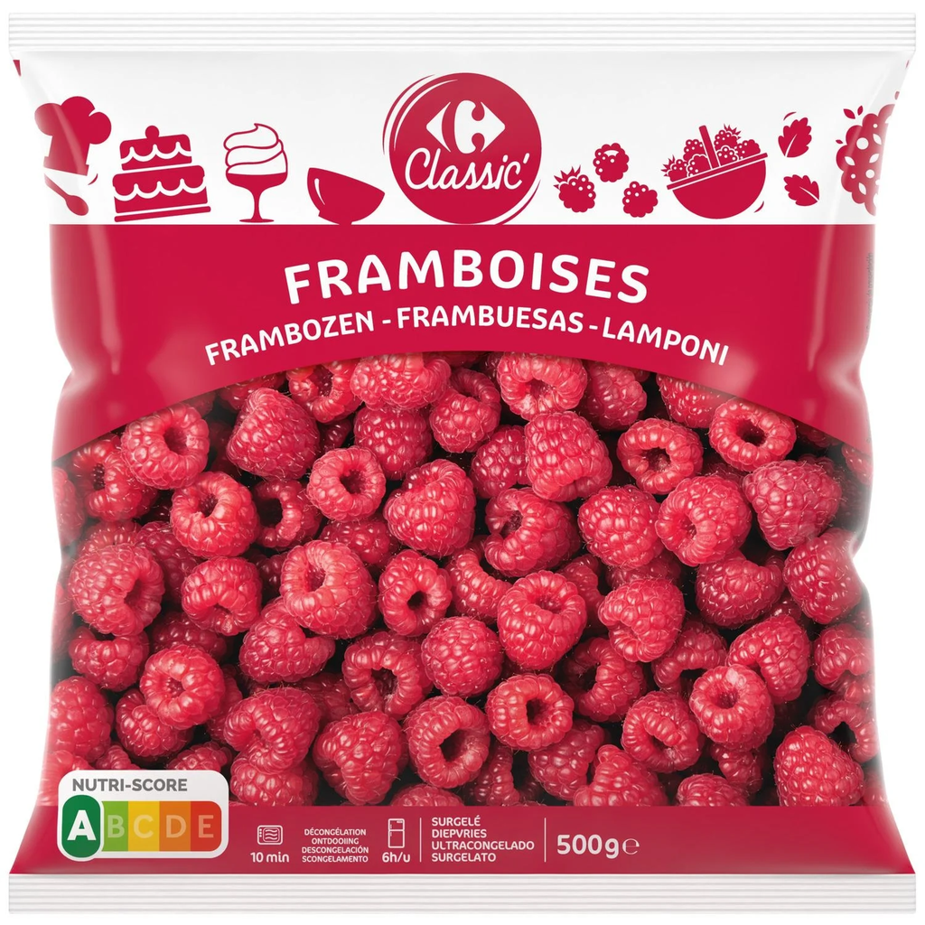 CARREFOUR CLASSIC Framboesas Inteiras 500 g
