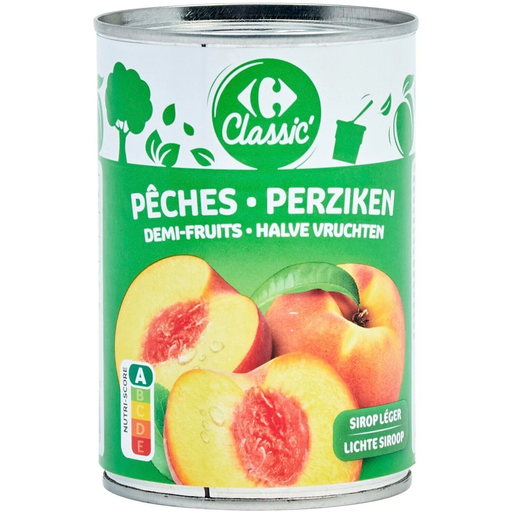 [3560071449414] CARREFOUR CLASSIC Fruits au Sirop Pêche Demi-Fruits 235 g