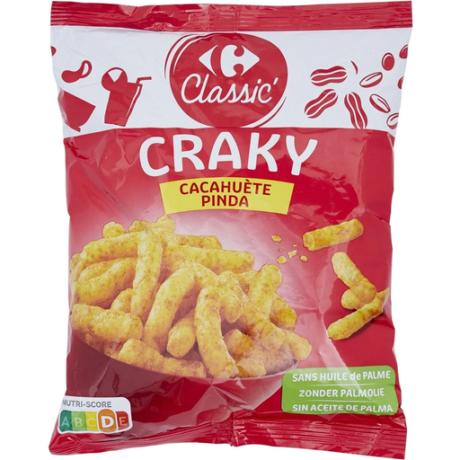 [3560071452841] CARREFOUR CLASSIC Biscuits aperitivos Craky cacahuete 75 g